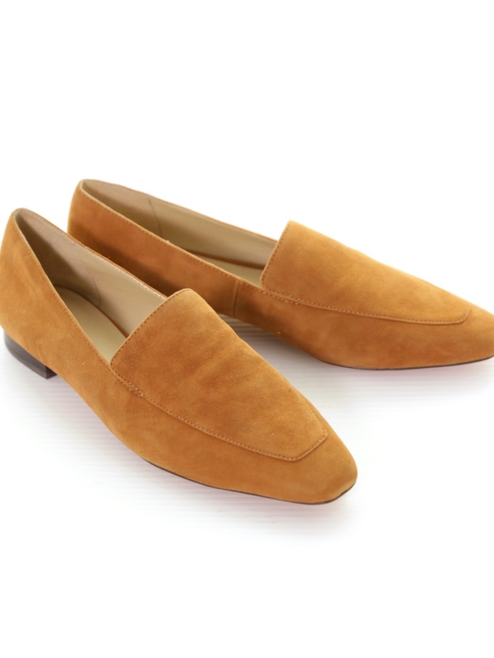 Reformation Bonnie Suede Brown Loafer Womens 9M Square Toe Classic Preppy - READ